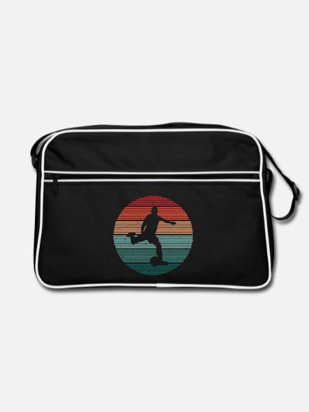 Fußballer Vintage Fußballtrainer Fußballspieler - Retro Tasche - Schwarz/Weiß