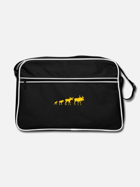elch - Retro Tasche - Schwarz/Weiß