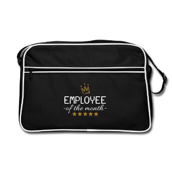 Mitarbeiter des Monats - Retro Tasche - Schwarz/Weiß - Vorne