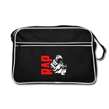 Wortgewaltiger Rap Freestylekampf - Retro Tasche - Schwarz/Weiß - Vorne