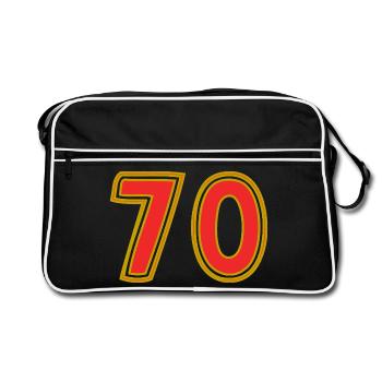 70. 70 ANS. 70e ANNIVERSAIRE. ANNIVERSAIRE 70 ANS. - Sac Retro - noir/blanc - Devant