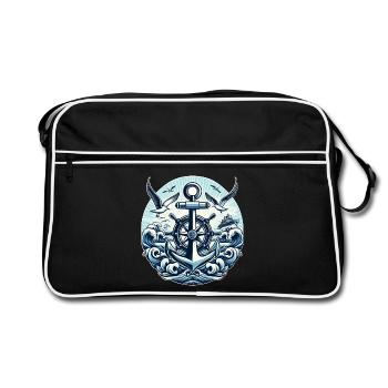 Anchor Steering Wheel Logo - Retro Bag - black/white - Front