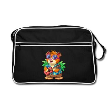 Drôle Cochon D’Inde Lunettes De Soleil De Plage D’été Hawaïen - Sac Retro - noir/blanc - Devant