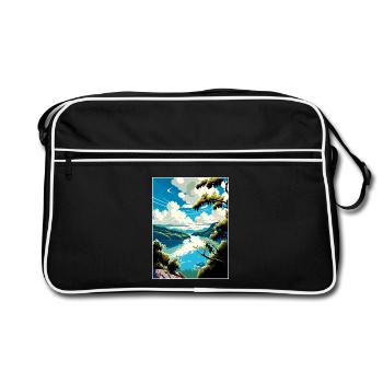 Danube River Europe Vintage Travel Poster Souvenir - Retro Bag - black/white - Front