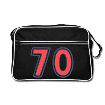 70. 70 ANS. 70e ANNIVERSAIRE. ANNIVERSAIRE 70 ANS. - Sac Retro - noir/blanc - Devant