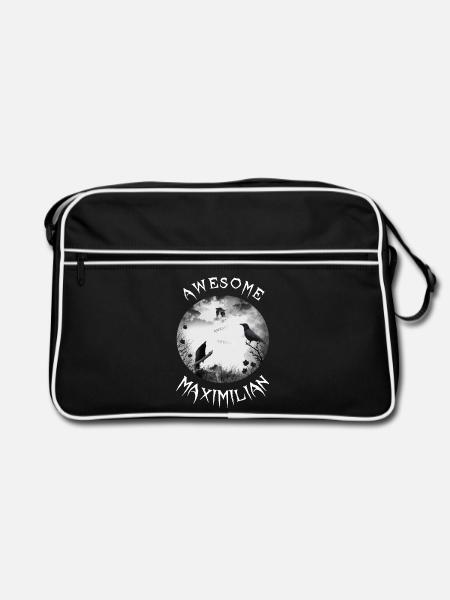 Maximilian Geburtstag Max - Retro Tasche - Schwarz/Weiß