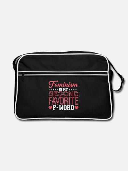 Feminismus - Retro Tasche - Schwarz/Weiß