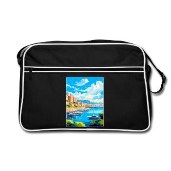 Monaco French Riviera France Vintage Travel Poster - Retro Bag - black/white - Front