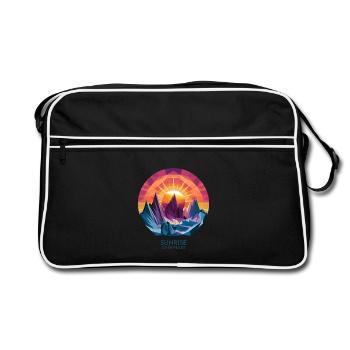 Sunrise Over Peaks - Retro Bag - black/white - Front