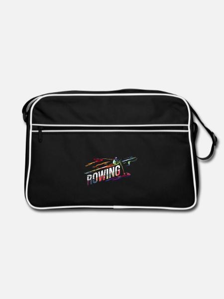 Passionierter Ruderer Ruderverein - Retro Tasche - Schwarz/Weiß