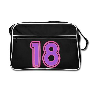 18. 18 YEARS OLD. 18th ANNIVERSARY. BIRTHDAY 18 YEARS. - Retro Bag - black/white - Front