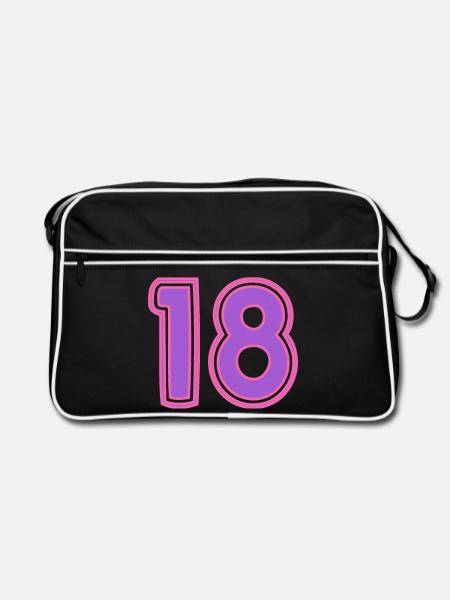 18. 18 ANS. 18e ANNIVERSAIRE. ANNIVERSAIRE 18 ANS. - Sac Retro - noir/blanc