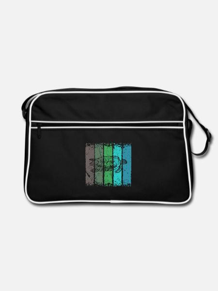 Schildkröte - Retro Tasche - Schwarz/Weiß