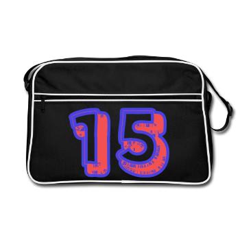 15. 15 ANS. 15e ANNIVERSAIRE. ANNIVERSAIRE 15 ANS. - Sac Retro - noir/blanc - Devant