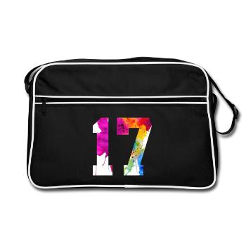 NUMBER 17 YEARS OLD 17TH BIRTHDAY - Retro Bag - black/white - Front