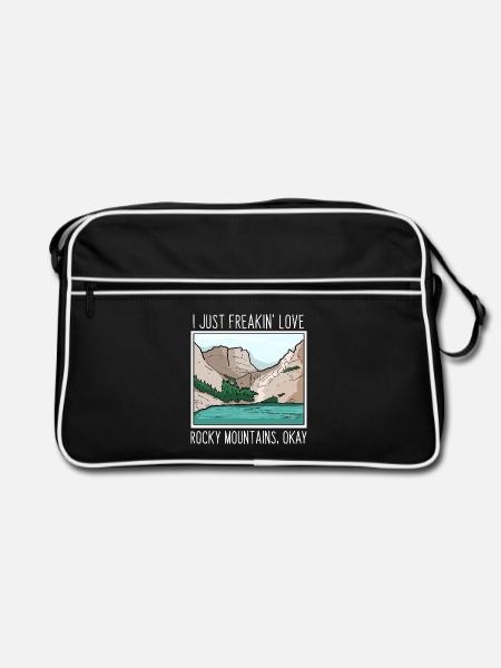 Naturverbundener Rockies Camper - Retro Tasche - Schwarz/Weiß