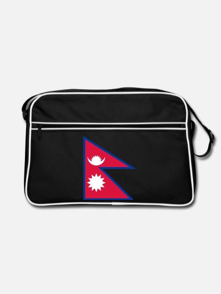 Nepal - Retro Tasche - Schwarz/Weiß
