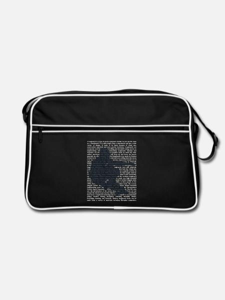 Waghalsiger Longboard Downhillprofi - Retro Tasche - Schwarz/Weiß