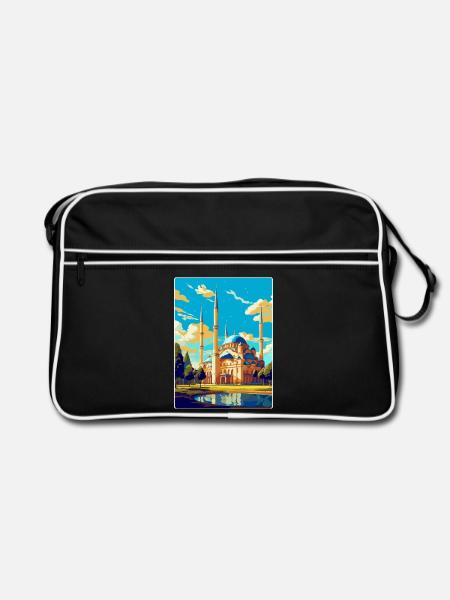 Edirne Türkei Vintage Reiseposter WPA Souvenir - Retro Tasche - Schwarz/Weiß - Vorne