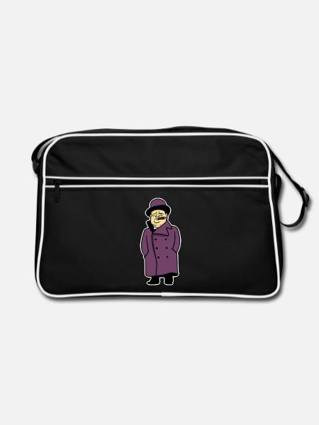 Zielstrebiger Winston Churchill - Retro Tasche - Schwarz/Weiß
