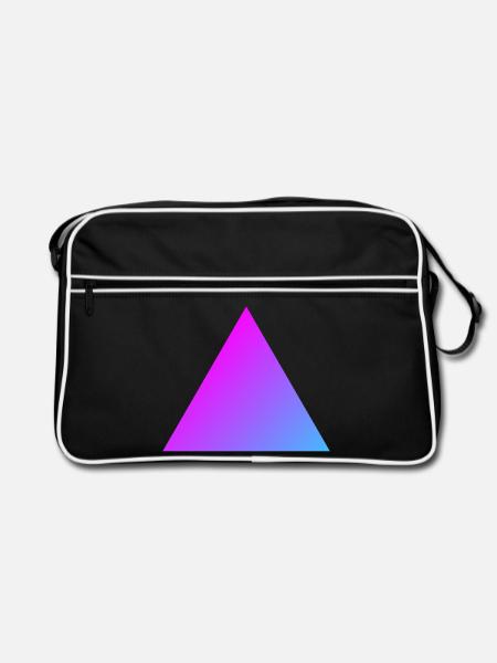 Dreieck Farbig - Retro Tasche - Schwarz/Weiß