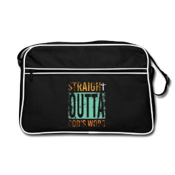 Christ Geschenk - Retro Tasche - Schwarz/Weiß - Vorne