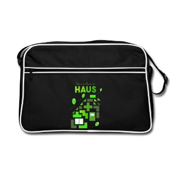 Bausteine Bauklötze bauen - Retro Tasche - Schwarz/Weiß - Vorne