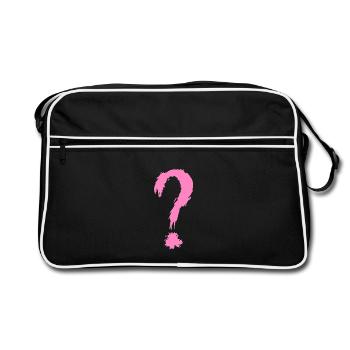 Fragezeichen - Retro Tasche - Schwarz/Weiß - Vorne