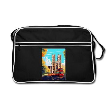 Westminster Abbey London England Uk Travel Poster - Retro Bag - black/white - Front