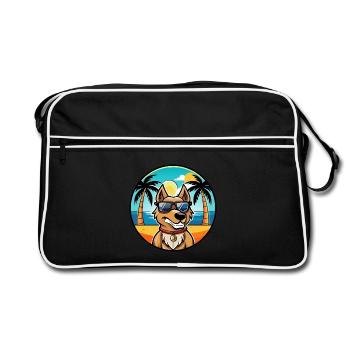 Magyar Agar Dog Breed Cartoon Sunglasses Beach - Retro Bag - black/white - Front