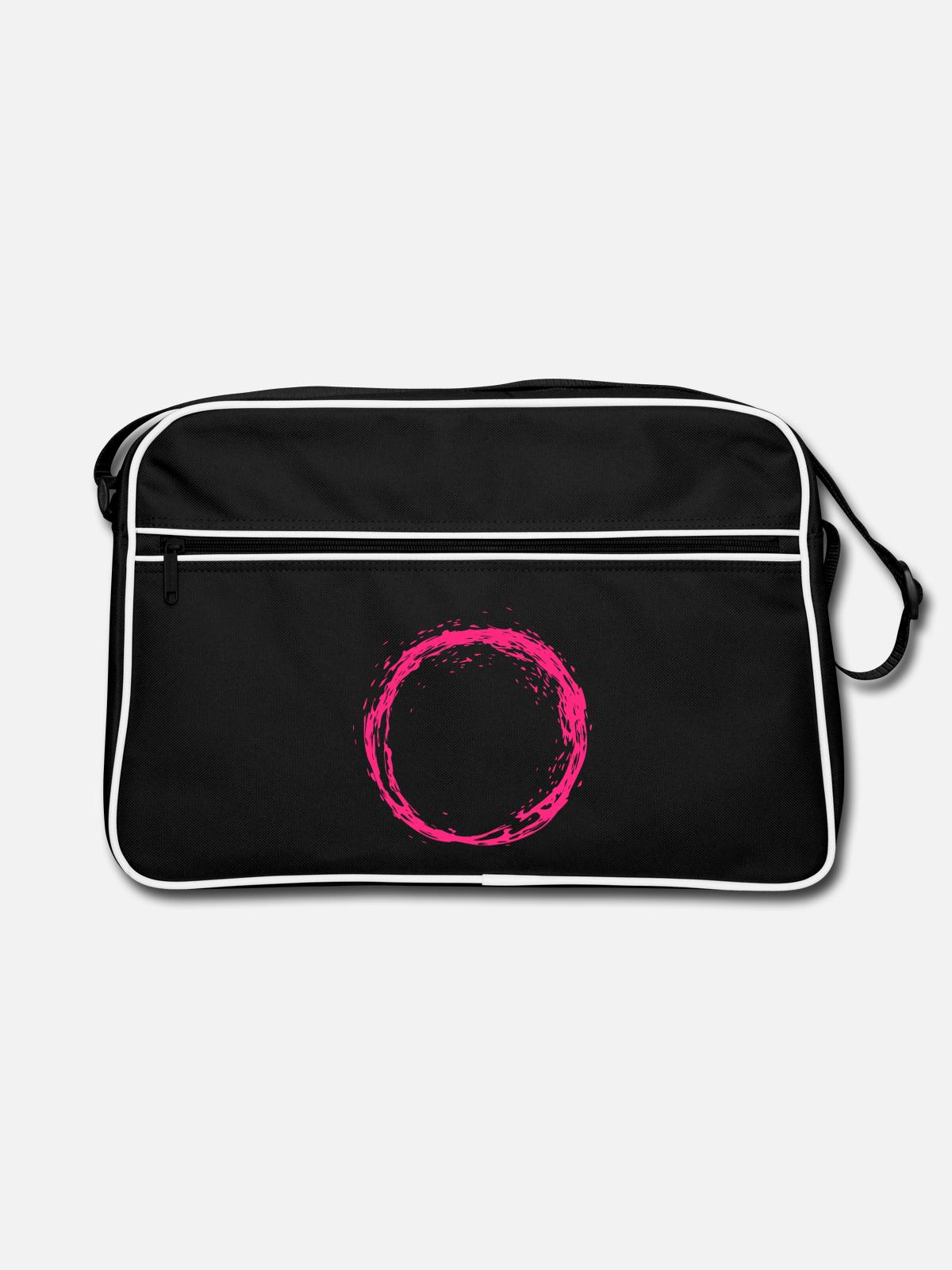 Cercle rose - Sac Retro - noir/blanc - Devant