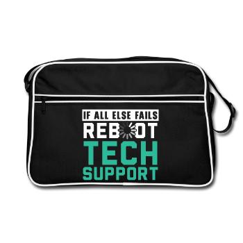 If All Else Fails Reboot Tech Support - Retro Tasche - Schwarz/Weiß - Vorne
