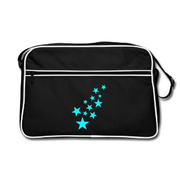 Stern Sternchen Muster Symbol - Retro Tasche - Schwarz/Weiß - Vorne