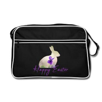 Happy Easter - Retro Tasche - Schwarz/Weiß - Vorne