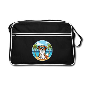 Nederlandse Kooikerhondje Race de chien Cartoon Beach - Sac Retro - noir/blanc - Devant