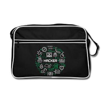Hacker - Retro Tasche - Schwarz/Weiß - Vorne