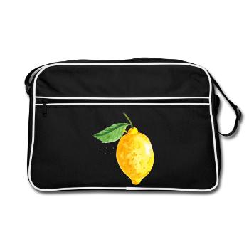 Zitrone - Retro Tasche - Schwarz/Weiß - Vorne