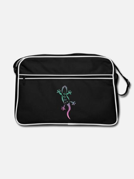 Echse - Retro Tasche - Schwarz/Weiß