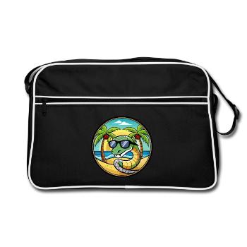 Serpent Drôle Dessin Animé Plage D’été Lunettes De Soleil Cool - Sac Retro - noir/blanc - Devant