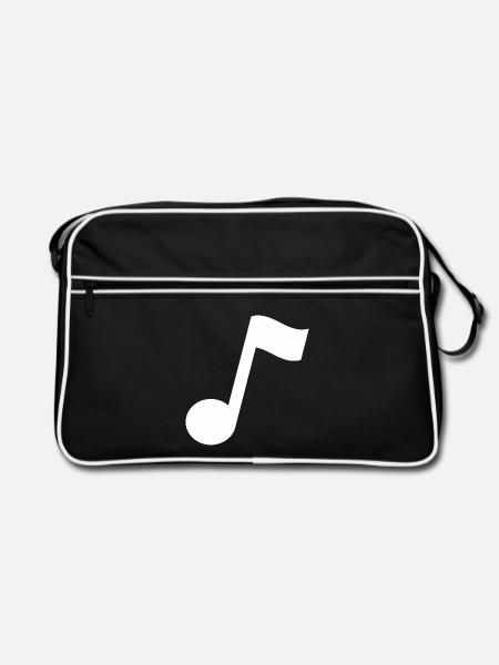 Musiknote - Retro Tasche - Schwarz/Weiß