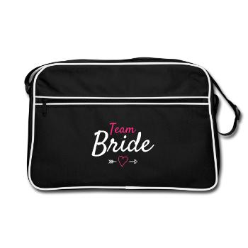Team Braut - Retro Tasche - Schwarz/Weiß - Vorne