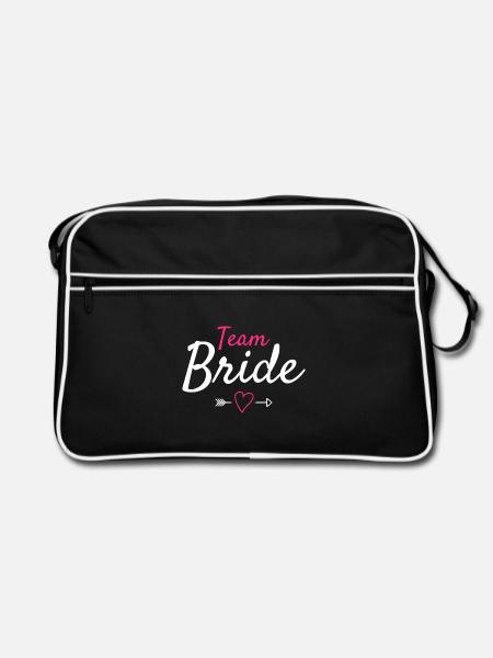 Team Braut - Retro Tasche - Schwarz/Weiß