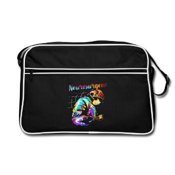 Flinke Neurochirurgin Gehirnoperation - Retro Tasche - Schwarz/Weiß - Vorne