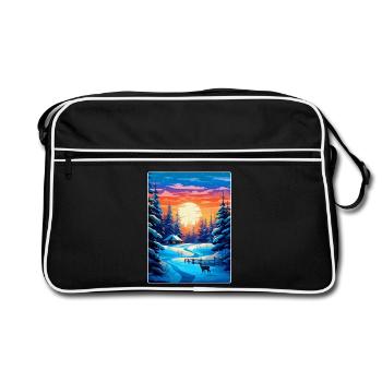 Lapland Finland Vintage Travel Poster Souvenir WPA - Retro Bag - black/white - Front