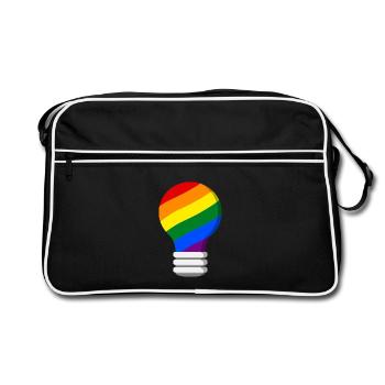 Gay Pride - Retro Tasche - Schwarz/Weiß - Vorne