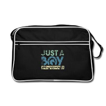 Reiter Junge Reiten Jungen - Retro Tasche - Schwarz/Weiß - Vorne