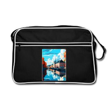 Karlstad Schweden Vintage Reiseplakat Souvenir WPA - Retro Tasche - Schwarz/Weiß - Vorne
