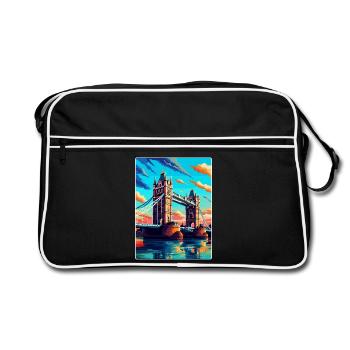 Tower Bridge England Uk Vintage Travel Poster WPA - Retro Bag - black/white - Front