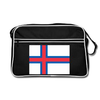 Färöer Inseln - Retro Tasche - Schwarz/Weiß - Vorne