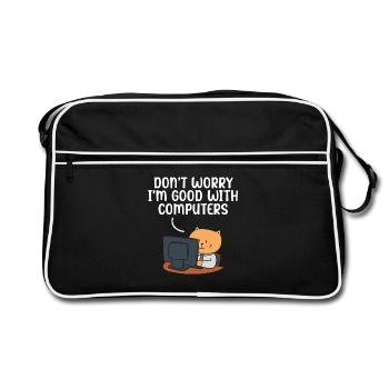 Don't Worry I'm Good With Computers Tech Support - Retro Tasche - Schwarz/Weiß - Vorne